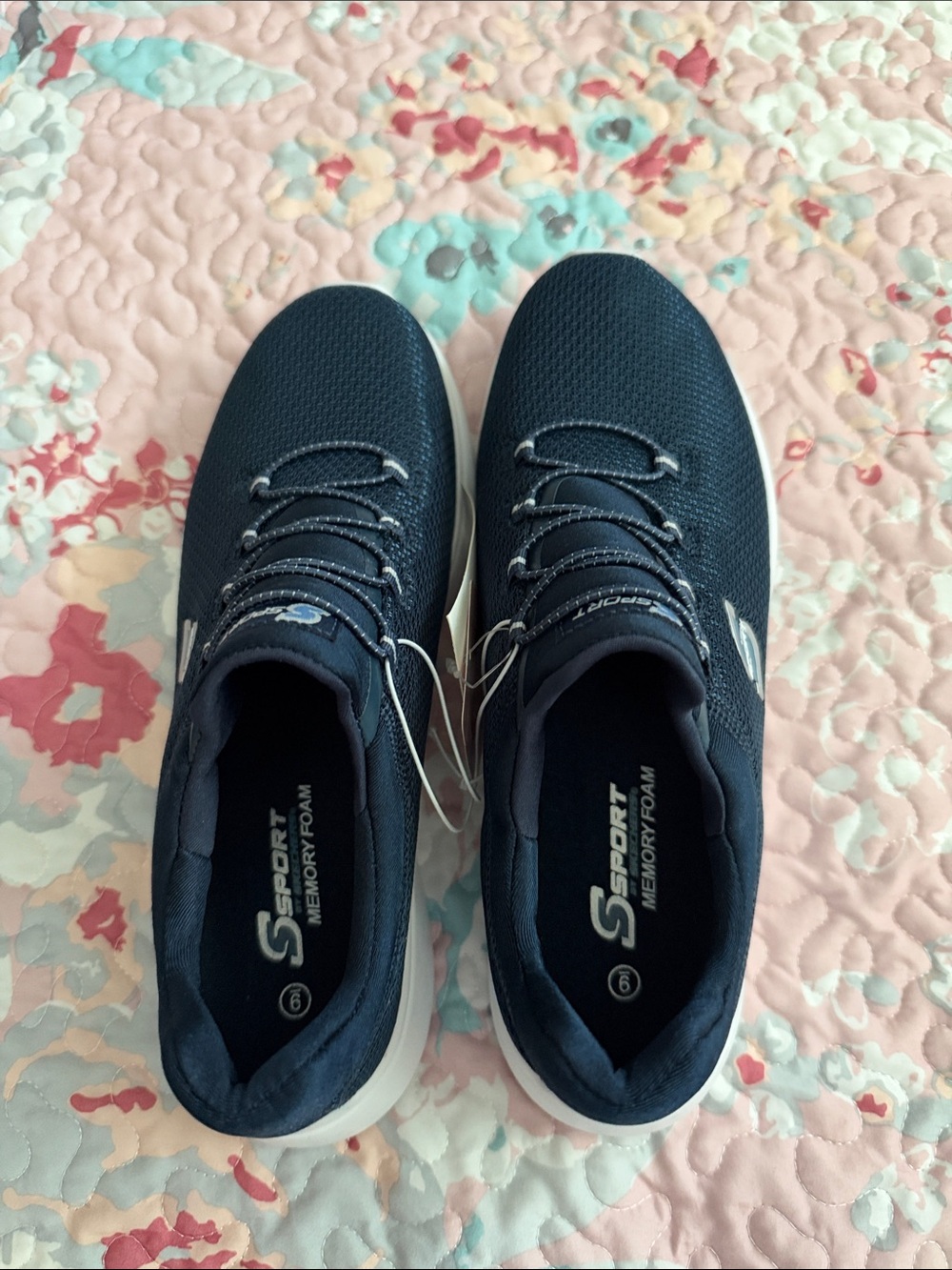 Skechers Navy Mesh Lace-Up Women's Athletic Sneakers